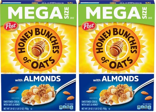 Vista 16 de Cereal Honey Bunches of Oats Honey Roasted. Racimos de avena y granola, taza de cereales individual, desayuno sobre la marcha