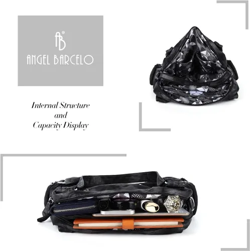 Vista 5 de Angel Barcelo Bolso Hobo de moda espacioso para mujer, bolsos grandes y carteras para mujer