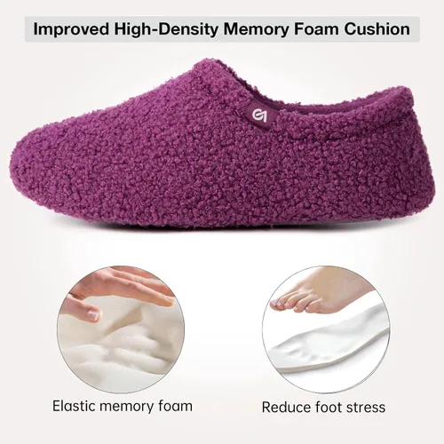 Vista 3 de VeraCosy Pantuflas de peluche mullidas para mujer, zapatos ligeros de espuma viscoelástica para interiores