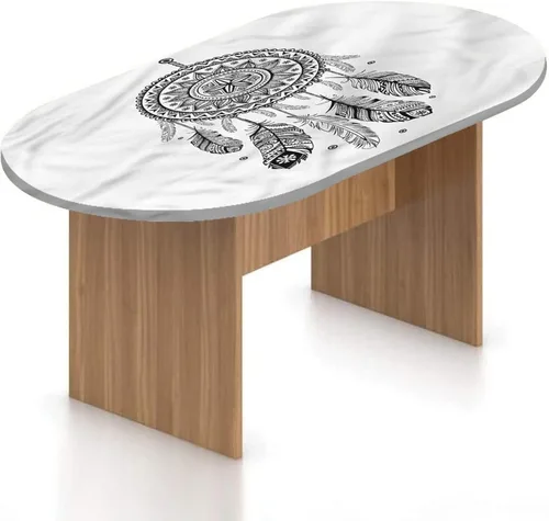 Vista 20 de Mantel ajustable ovalado de poliéster elástico de fantasía, diseño de casa del bosque en musgo, diseño de bosque encantado, se adapta a mesas