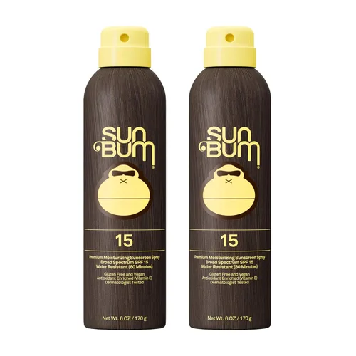 Vista 12 de Sun Bum Spray corporal protector solar SPF 15 original, protector solar hidratante de amplio espectro con vitamina E, cumple con la ley Hawaii 104
