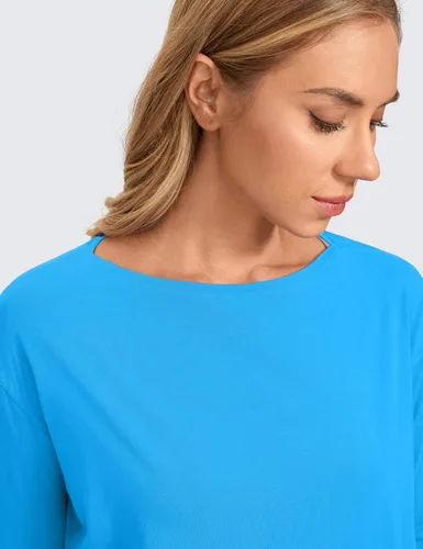 Vista 3 de CRZ YOGA Camisas de algodón Pima de manga larga - Camisetas casuales de otoño