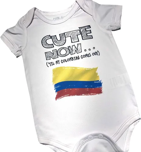 Vista 2 de Body para bebé Colombia Til My Colombian Comes Out Country Pride - Mono para bebé/bebé en color blanco, talla NB-18M