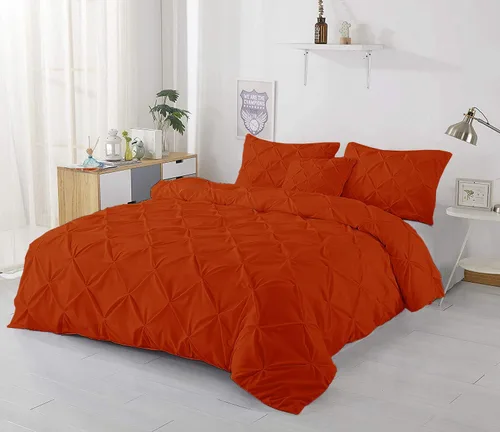 Vista 15 de Lujosa funda de edredón plisada de 1 pieza, tamaño matrimonial/queen (90 x 90 pulgadas), 100% algodón egipcio de 800 hilos, con cierre de cremallera