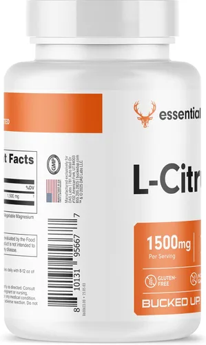 Vista 2 de Bucked Up L-Citrulina 200 cápsulas 1500 mg por porción Sin gluten Sin OMG Probado por terceros Suplemento de citrulina premium para uso