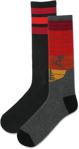 Vista 5 de Hot Sox Calcetines deportivos y atléticos divertidos para hombre, paquete de 1 par, regalos de moda novedosos y divertidos Por encima del par