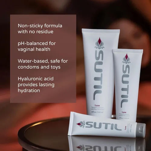 Vista 4 de SUTIL Sensual Luxury Lubricante sexual Luxe Lubricante ligero no pegajoso a base de agua Lubricante sexual botánico para mujeres, hombres