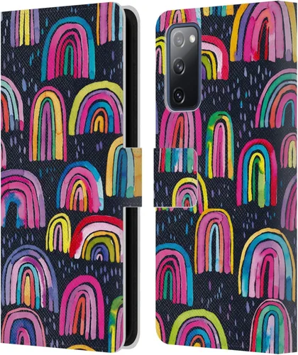 Vista 156 de Head Case Designs Officially Licensed Ninola Brushstrokes Black Summer Patterns Leather Wallet Case Compatible with Samsung Galaxy A07 4G