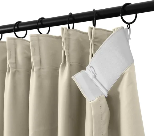 Vista 2 de ChadMade Cortina opaca plisada pesada de 45 pulgadas de largo, 27 pulgadas de ancho x 45 pulgadas de largo, para ventanas pequeñas, color beige