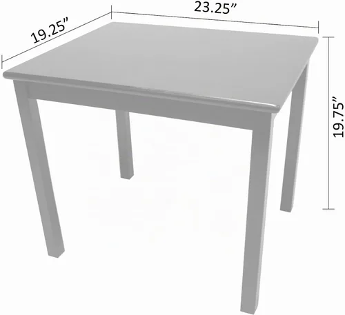 Vista 4 de eHemco Juego de mesa y silla de madera maciza para niños, café, 3 piezas