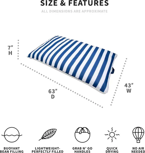 Vista 2 de Big Joe Lagoon Lounger No Inflation Needed Pool Float