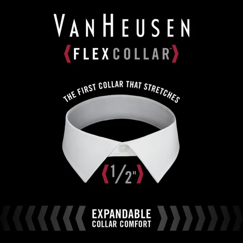 Vista 5 de Van Heusen - Camisa de vestir, corte regular, cuello flexible, elástica, lisa, para hombre