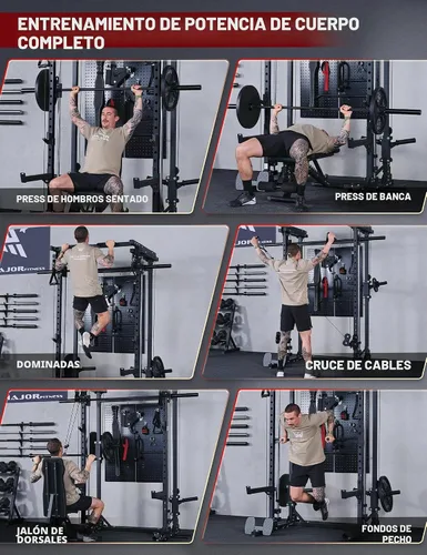 Vista 8 de Major Fitness Máquina Drone3 Smith, estante de energía todo en uno