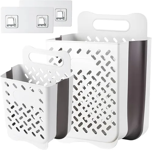 Vista 9 de Bolsa de lavandería plegable de 90 litros con asa, canasta grande para ropa sucia, cesta plegable para ropa sucia, color morado, cesta impermeable