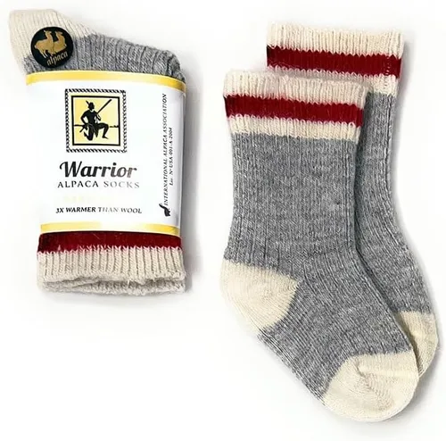 Vista 3 de WARRIOR ALPACA SOCKS - Red Stripe Throwback Socks For Infants and Children