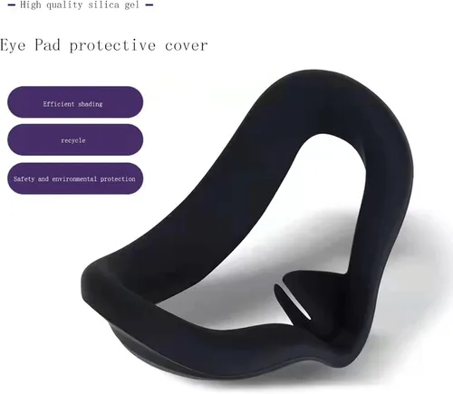 Vista 7 de Funda de silicona para Oculus Quest 2 Funda de cojín para cara a prueba de sudor a prueba de luz VR Accesorios negro