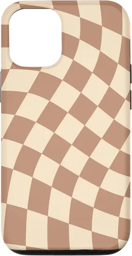 Vista 26 de iPhone 16 Brown Checkered Wavy Checkerboard Pattern Phone Case