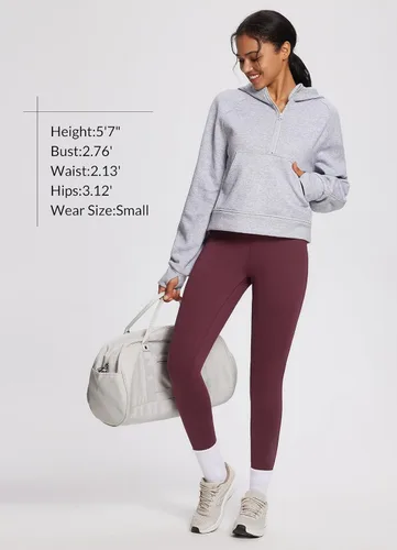 Vista 5 de BALEAF Leggings con forro polar para mujer, ultra suaves, cálidos, térmicos, gruesos, pantalones de yoga con bolsillos, 25 pulgadas