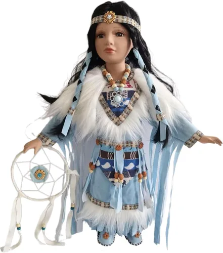 Vista 7 de Muñeca coleccionable de porcelana india nativa americana de 16 pulgadas (ALAMEDA) D16670