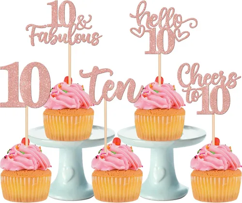 Vista 108 de 30 piezas de adornos para cupcakes de 12 cumpleaños feliz, brillantes doce, hola 12, felicitaciones a 12 años, adornos para cupcakes, 12