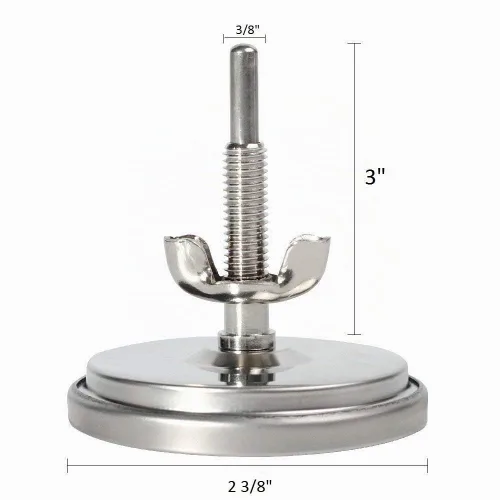 Vista 2 de GasSaf 2 3/8" barbacoa de acero inoxidable parrilla de carbón de madera ahumador de temperatura Pit termómetro Fahrenheit e indicador de calor