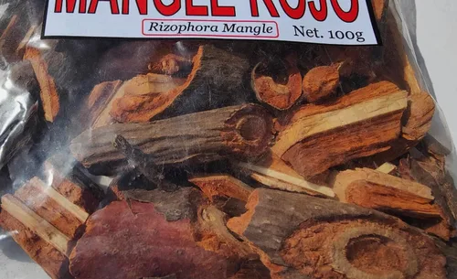 Vista 2 de Hojas de Mangle Rojo, Raiz de Mangle, Rhizophora de mangle rojo, 100% natural Orgaganico Infusión botánica de corteza suelta de primera calidad