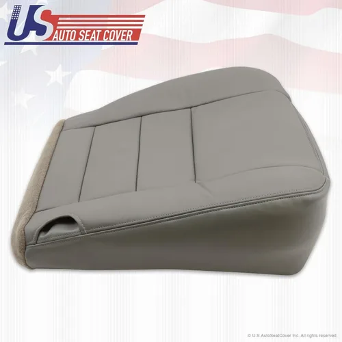 Vista 8 de 2003-2007 para Ford F250 F350 Lariat Crew Driver Side Bottom Funda de asiento de cuero gris