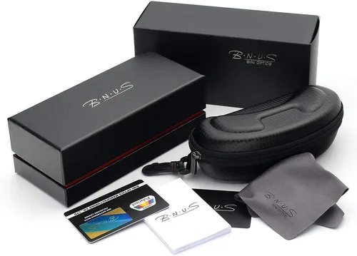 Vista 7 de Gafas de sol polarizadas con lente de vidrio Bnus Corning para hombres y mujeres italiana hecha w. Opción de lente de plástico de alto rendimiento