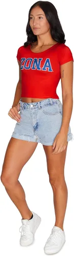 Vista 151 de Lojobands Camiseta corta ajustada para mujer, hecha en Estados Unidos, talla única