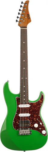 Vista 7 de EART Guitarras eléctricas de 6 cuerdas DMX-9TC Golpeador de tortuga roja Cuerpo sólido de caoba tostado y pastillas Alnico v Tonos versátiles