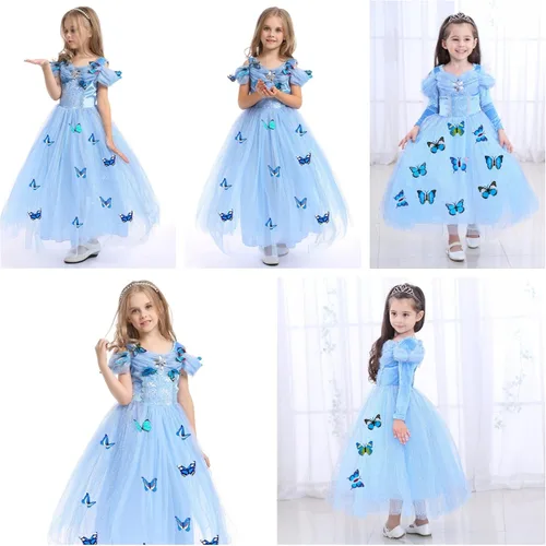 Vista 5 de Party Chili Disfraz de princesa para niñas de 3 a 10 años para cumpleaños de Navidad