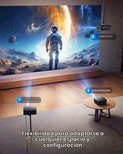 Vista 8 de 【1200 ANSI/Google TV/Compatible con 4K】Proyector inteligente con WiFi y Bluetooth, proyectores de películas para exteriores y hogar con control