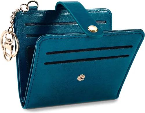 Vista 27 de Airkit Billeteras pequeñas para mujer, con bloqueo RFID, de cuero, con ventana de identificación, carteras para tarjetas para mujer, con monedero
