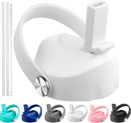 Vista 10 de Tapa de popote compatible con Hydro Flask de boca ancha de 12, 16, 18, 32, 40 onzas, tapas con popote para accesorios de botellas de agua, tapa