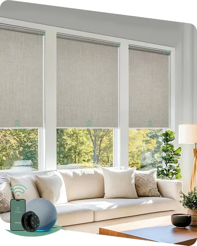Vista 34 de Yoolax Persianas motorizadas con control remoto, persianas inteligentes opacas para ventanas, persianas enrollables motorizadas, persianas