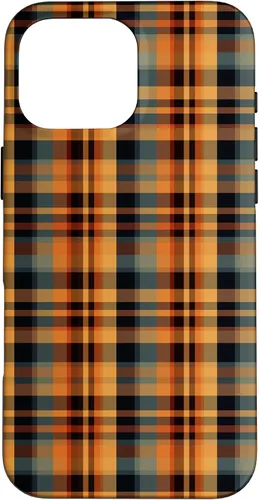 Vista 19 de Plaid Orange Brown Fall Harvest Muted Colors Print Pattern Case for iPhone 17