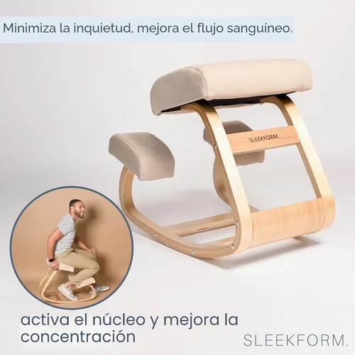 Vista 5 de Sleekform Austin - Silla de rodillas - Blanco y lino de invierno, mecedora
