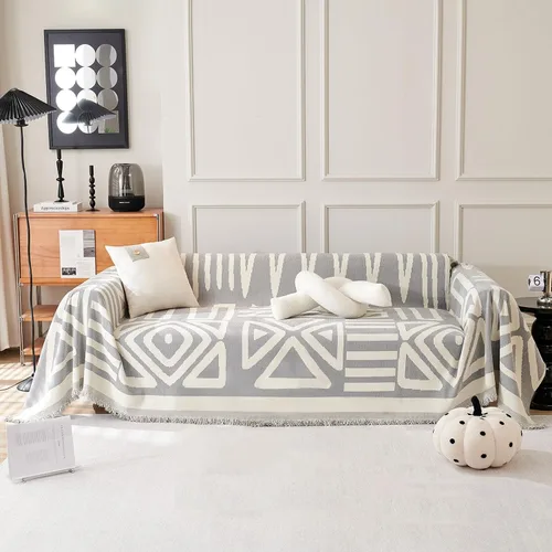 Vista 34 de VClife Funda para silla con acento azteca bohemio de 59 x 71 pulgadas, funda reversible y lavable de felpilla para sillón, color marrón castaño
