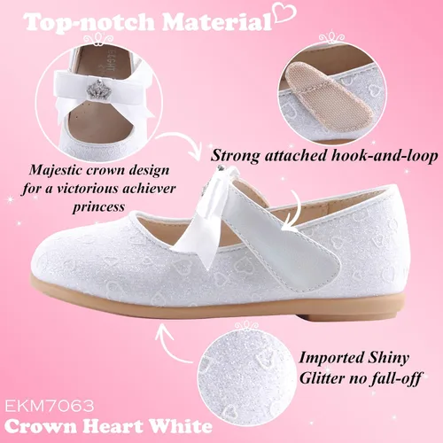 Vista 4 de EIGHT KM Zapatos de vestir para niñas pequeñas Zapatos Mary Jane para niñas Mary Jane Flats Zapatos de ballet Fiesta, niña de flores, zapatos