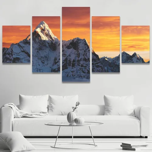 Vista 13 de SIGNWIN Lienzo grande para pared, efecto geométrico de mármol, triángulo dorado, polígono, paisaje, formas abstractas, arte digital, arte moderno