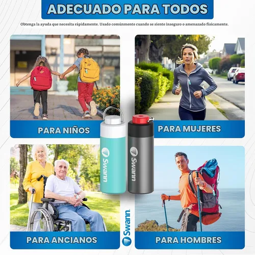 Vista 5 de Swann ActiveResponse - Alarma de seguridad personal móvil, sirena de emergencia de 110 dB con alertas SMS y conectividad móvil, batería de larga