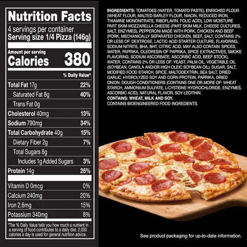 Vista 8 de Red Baron, Pizza Clásica de Pepperoni, 20.60 oz (Congelada)