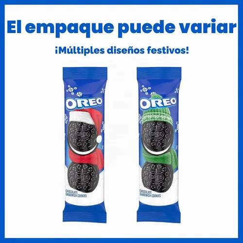 Vista 4 de OREO - Galletas de sándwich de chocolate, Galletas de navidad, 12 paquetes de relleno de calcetín de 4 oz
