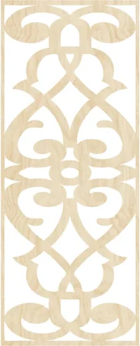 Vista 2 de 9 3/8"W x 24 3/8"H x 1/4"T Bellaire Decorativos Paneles de pared de madera calado, abedul