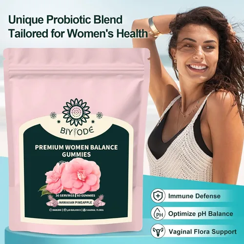 Vista 4 de Gomitas de Piña para Mujeres Equilibrio de pH, Probióticos Femeninos para la Salud Vaginal, Gomitas Nutritivas Femeninas, Apoyo Inmunológico
