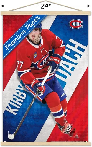 Vista 3 de Trends International NHL Montreal Canadiens - Póster de pared de Kirby Dach 23, 22.37 x 34.00 pulgadas, paquete de impresión premium y colgador
