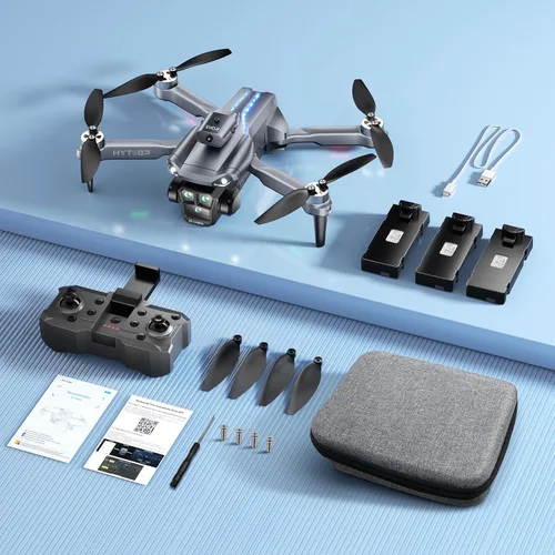 Vista 7 de Dron con cámara 1080P HD, Drones de motor sin escobillas con cámara para adultos, video WiFi en vivo, vuelo de punto de referencia, retorno de una