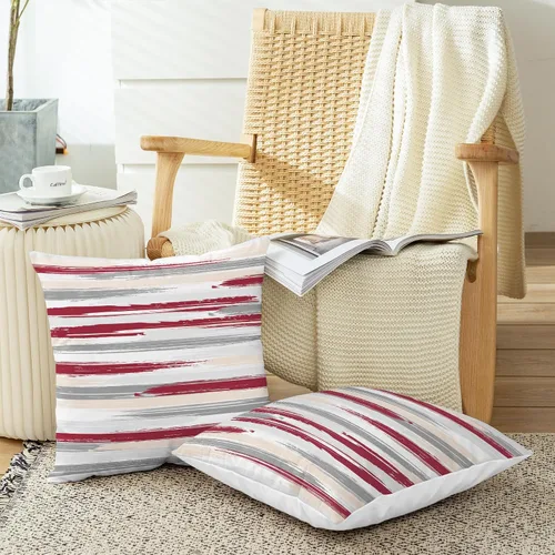 Vista 5 de CaliTime Fundas de Almohadas Decorativas Paquete de 2 Vellón Acogedor Textura Geométrica de Piedra Roca Cubiertas de Cojines Decorativos para Sofá