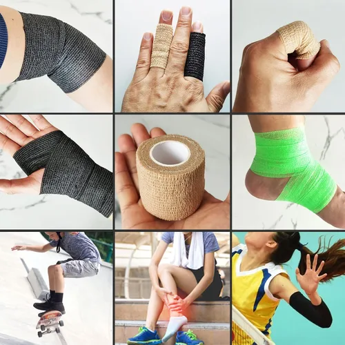 Vista 5 de Vendaje autoadhesivo, vendaje autoadherente, envoltura veterinaria para perros, vendajes cohesivos autoadhesivos para deportes, atletismo, primeros