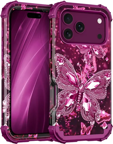 Vista 25 de Miqala Funda compatible con iPhone 8 Plus, iPhone 7 Plus, que brilla en la oscuridad, tres capas, resistente a los golpes, parachoques de plástico